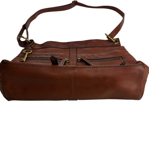 Fossil Crossbody Caitlyn Brown Leather Shoulder Handbag Tote - Picture 3 of 14